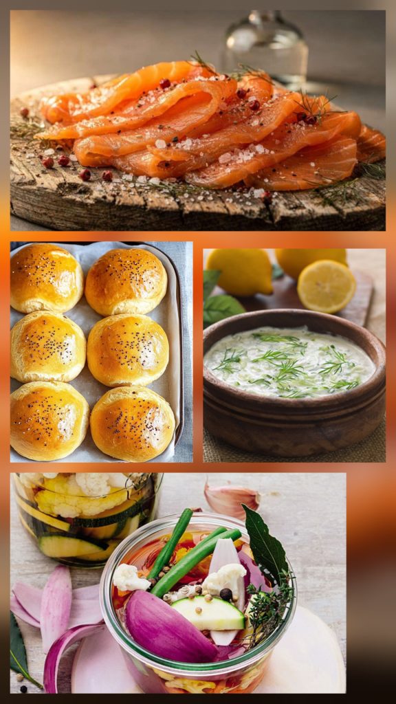 gravlax de saumon et pain brioché
